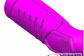 大滑块+小滑块，采用斜导柱延时抽芯