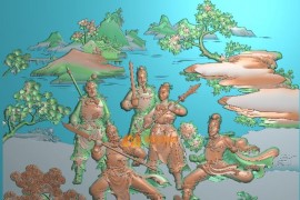 三国演义顶箱柜 上门板左 拼好的9个深