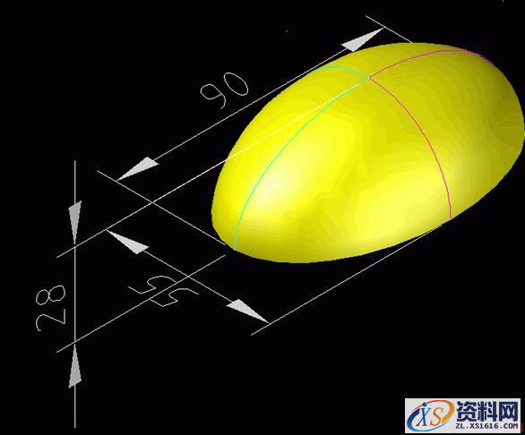 CAD绘制三维元宝(图文教程),椭圆,下图,参考,我们,元宝,第19张 CAD绘制三维元宝(图文教程),教你如何用CAD绘制三维元宝,椭圆,下图,参考,我们,元宝,第19张