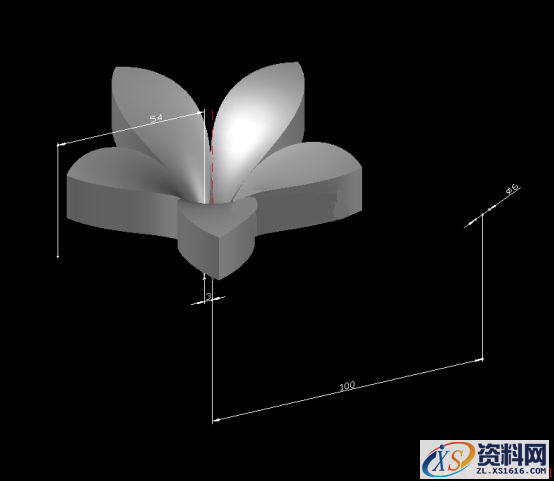 CAD建模鲜花(图文教程),如图,旋转,绘制,步骤,二维,第7张 CAD建模鲜花(图文教程),CAD绘制三维鲜花教程296.png,如图,旋转,绘制,步骤,二维,第7张