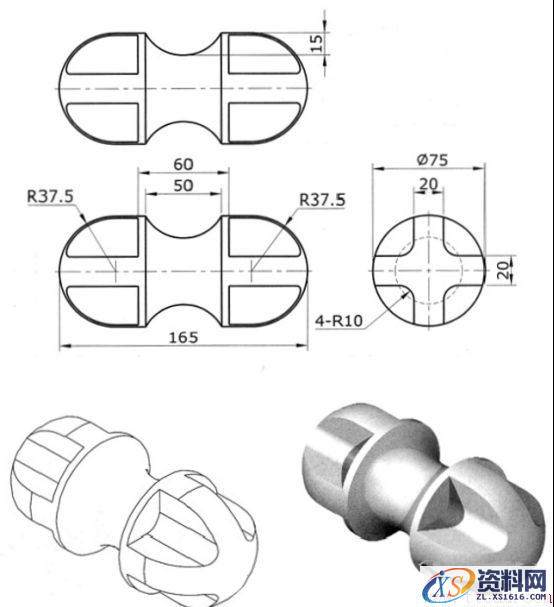 用CAD建模一个小零件(图文教程),步骤,二维,实体,图纸,绘制,第1张 用CAD建模一个小零件(图文教程),CAD的机械零件绘制教程65.png,步骤,二维,实体,图纸,绘制,第1张