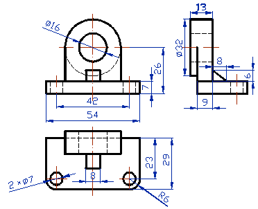 CAD教程第12章-AutoCAD2004绘制组合体三视图(图文教程),视图,三视图,俯视图,虚线,组合体,第1张 CAD教程第12章-AutoCAD2004绘制组合体三视图(图文教程),CAD教程第12章-AutoCAD2004绘制组合体三视图,视图,三视图,俯视图,虚线,组合体,第1张