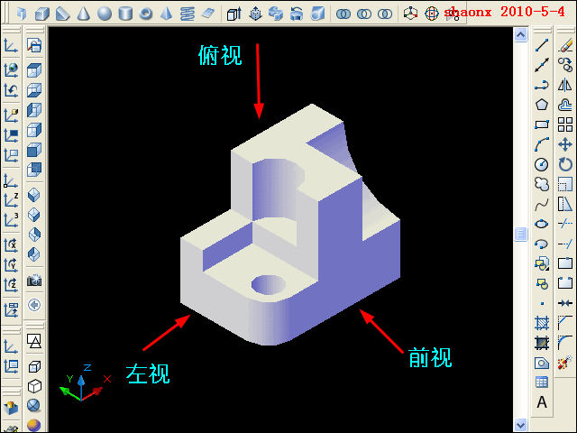 AutoCAD平面摄影出三视图_模型里转_2007版本以上(图文教程),三视图,三维,实体,命令,线型,第1张 AutoCAD平面摄影出三视图_模型里转_2007版本以上(图文教程),AutoCAD平面摄影出三视图_模型里转_2007版本以上,三视图,三维,实体,命令,线型,第1张