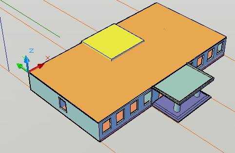 AutoCAD三维建筑模型建模(图文教程),下图,矩形,拉伸,命令,门厅,第29张 AutoCAD三维建筑模型建模(图文教程),AutoCAD三维建筑模型建模,下图,矩形,拉伸,命令,门厅,第29张