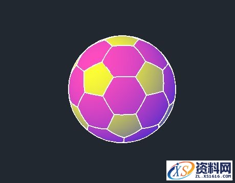 快速用AutoCAD画出立体足球教程,立体,AutoCAD,教程,第11张 快速用AutoCAD画出立体足球教程,用AutoCAD2016画足球,立体,AutoCAD,教程,第11张
