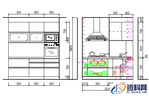 CAD快速绘制整体厨房图文教程,尺寸,标注,第2张 CAD快速绘制整体厨房图文教程,整体厨房CAD制图,尺寸,标注,第2张