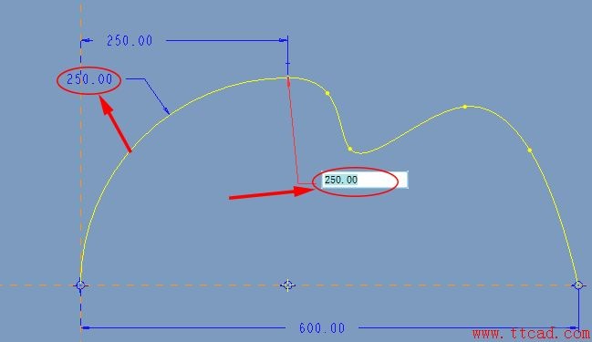 Pro/E软件如何精确控制样条曲线标注尺寸方法,Pro/E样条曲线标注尺寸方法,标注,曲线,半径,第6张