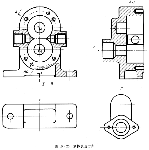 机械制图教程—10-3零件的视图选择（图文教程）,机械制图教程—10-3零件的视图选择,教程,制图,视图,零件,第4张