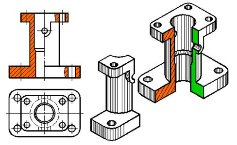 七、机件表达方法|AutoCAD机械制图教程（图文教程）,七、机件表达方法|AutoCAD机械制图教程,剖视图,视图,画法,机件,第21张