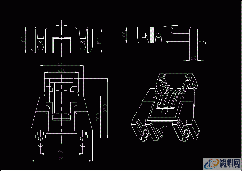 塑料挂钩座注射模具设计机械结构设计塑料挂钩座注射模具设计机械结构设计,模具设计,结构设计,塑料,第2张 塑料挂钩座注射模具设计机械结构设计塑料挂钩座注射模具设计机械结构设计,模具设计,结构设计,塑料,第2张