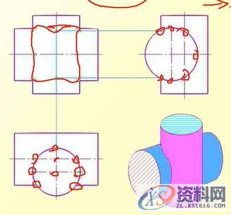 机械设计:机械制图CAD,相贯线,制图,设计,CAD,第5张 机械设计:机械制图CAD,相贯线,制图,设计,CAD,第5张