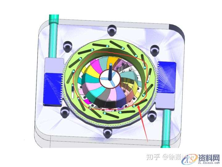 经典模具结构:15个滑块同步圆弧抽芯,错过别后悔!,圆弧,齿轮,产品,第28张 经典模具结构:15个滑块同步圆弧抽芯,错过别后悔!,圆弧,齿轮,产品,第28张
