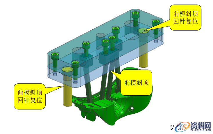 塑胶模具设计-经典的前模斜顶加后模先复位结构解析,模具设计,塑胶,结构,第8张 塑胶模具设计-经典的前模斜顶加后模先复位结构解析,塑胶模具设计-经典的前模斜顶加后模先复位结构解析,模具设计,塑胶,结构,第8张