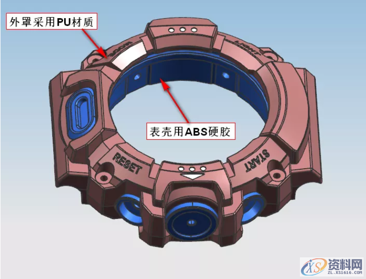 塑胶模具设计:卡西欧手表的结构设计,有喜欢这款手表的吗？其一产品外观的造型，设计之前由公司对市场的调研了解消费者的喜爱。,卡西欧手表结构设计,设计培训,第10张