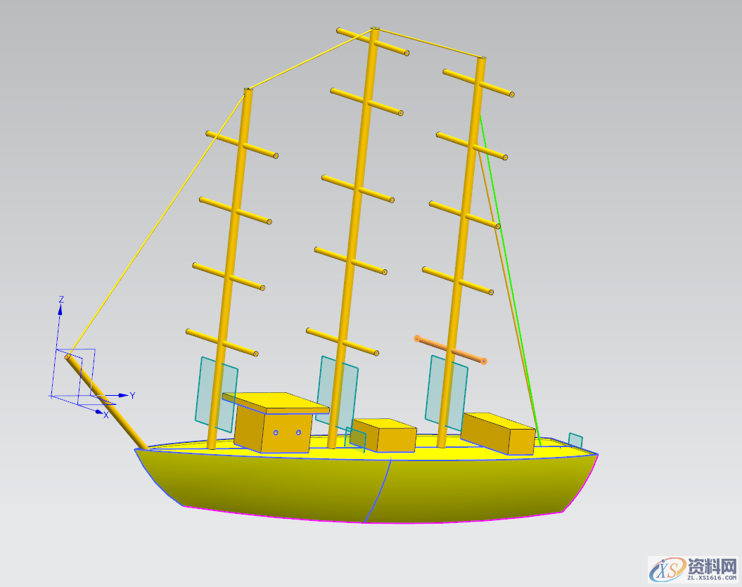 塑胶模具设计:UG三维建模一艘帆船,收藏起来,三维,模具设计,建模,塑胶,第21张 塑胶模具设计:UG三维建模一艘帆船,收藏起来,三维,模具设计,建模,塑胶,第21张