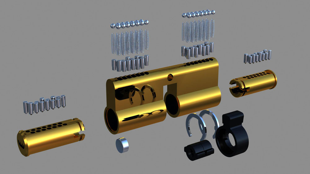 半圆双排珠咔吧锁内部结构3D图解(图文教程),结构,第11张 半圆双排珠咔吧锁内部结构3D图解(图文教程),半圆双排珠咔吧锁内部结构3D图解,结构,第11张