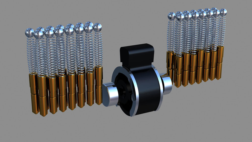 半圆双排珠咔吧锁内部结构3D图解(图文教程),结构,第9张 半圆双排珠咔吧锁内部结构3D图解(图文教程),半圆双排珠咔吧锁内部结构3D图解,结构,第9张