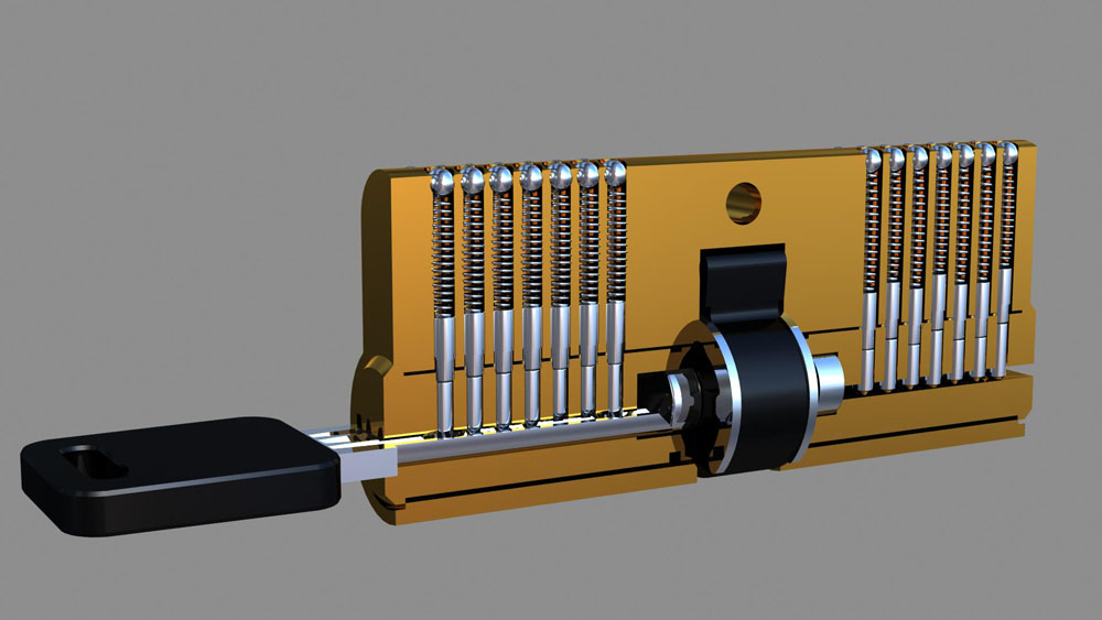 半圆双排珠咔吧锁内部结构3D图解(图文教程),结构,第12张 半圆双排珠咔吧锁内部结构3D图解(图文教程),半圆双排珠咔吧锁内部结构3D图解,结构,第12张