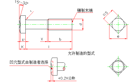 方头螺栓C级(GB 8-88)(图文教程),方头螺栓C级(GB_8-88),采用,螺纹,1.1,第1张