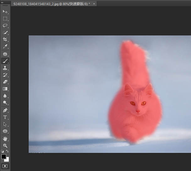 PS利用快速蒙版及调整边缘快速抠出白猫教程(图文教程),PS利用快速蒙版及调整边缘快速抠出白猫教程,选择,这个,半径,第7张