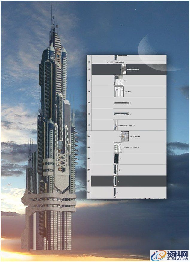 综合使用3dMax和Photoshop制作月光下的城堡(图文教程),设计,结构,尺寸,第7张 综合使用3dMax和Photoshop制作月光下的城堡(图文教程),综合使用3dMax和Photoshop制作月光下的城堡,设计,结构,尺寸,第7张