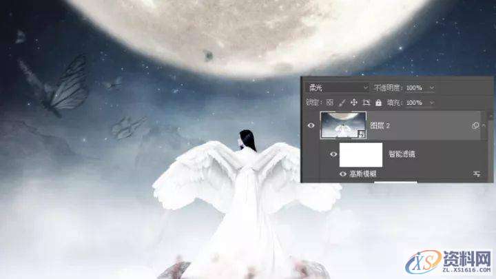 PS教程:合成月光下挥着翅膀的女孩,教程,第11张 PS教程:合成月光下挥着翅膀的女孩,教程,第11张