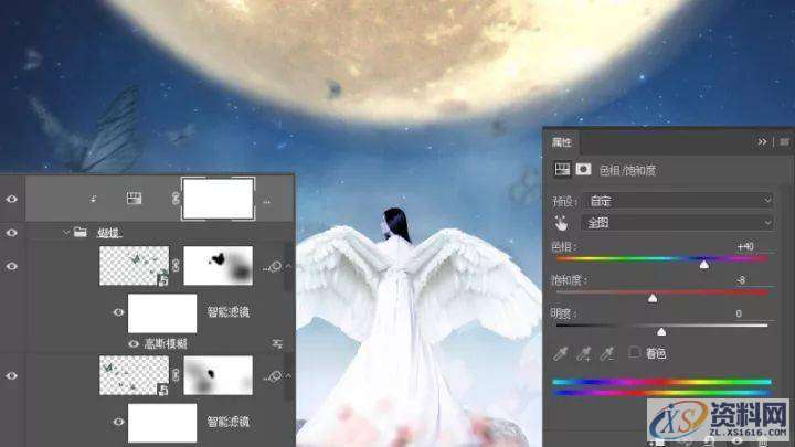 PS教程:合成月光下挥着翅膀的女孩,教程,第9张 PS教程:合成月光下挥着翅膀的女孩,教程,第9张