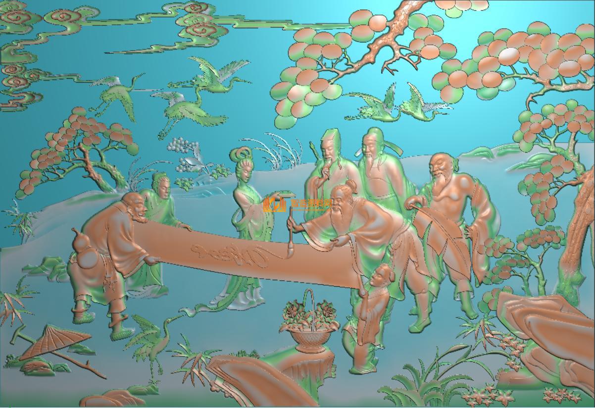 八仙写寿精雕图,XSJDP_0005.JPG,NeadPay,精雕,第1张