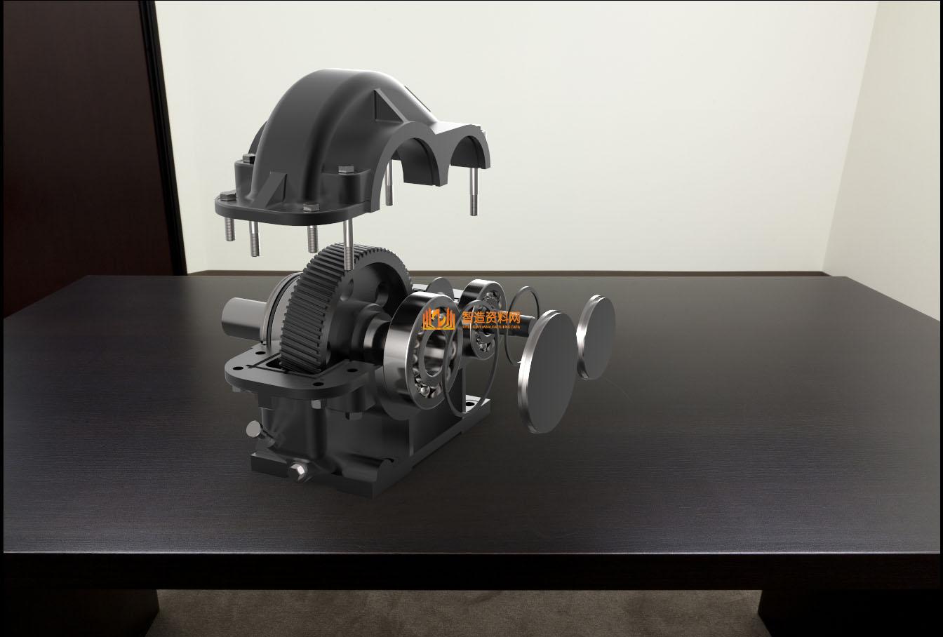 一级圆柱齿轮减速器 三维图,NeadPay,三维,齿轮,第1张